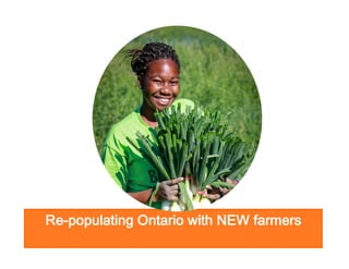ReRe-populating Ontario with NEW farmers

 