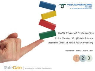Strike the Most Profitable Balance between Direct & Third Party Inventory Multi Channel Distribution Presenter – Bhanu Chopra, CEO 