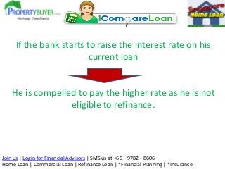 If the bank starts to raise the interest rate on his
current loan

He is compelled to pay the higher rate as he is not
eli...