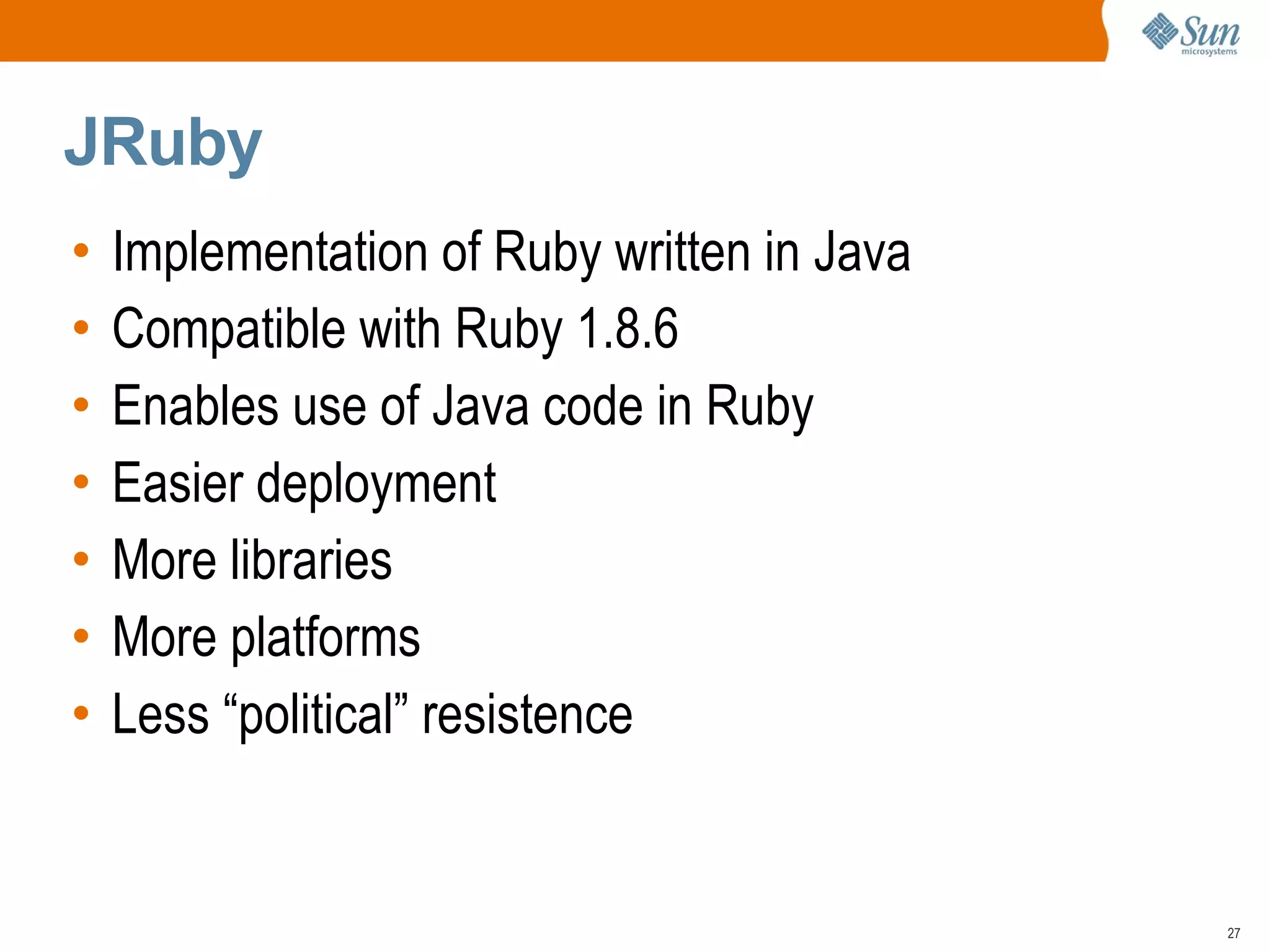 Rapid Development with Ruby/JRuby and Rails