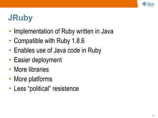 Rapid Development with Ruby/JRuby and Rails