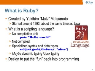 Rapid Development with Ruby/JRuby and Rails