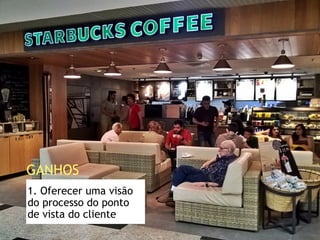1. Oferecer uma visão
do processo do ponto
de vista do cliente
GANHOS
 