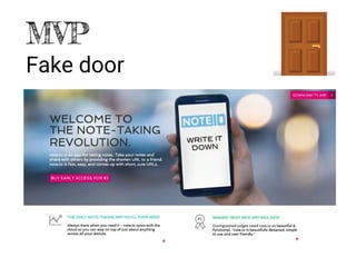 MVP
Fake door
 