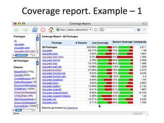 Coverage report. Example – 1 
 