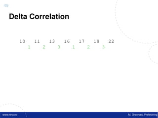 49

     Delta Correlation


              10       11       13       16       17       19       22       24        25
                   1        2        3        1        2        3        1        2




www.ntnu.no                                                                   M. Grannæs, Prefetching
 