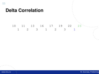 55

     Delta Correlation


              10       11       13       16       17       19       22       23        25
                   1        2        3        1        2        3        1        2




www.ntnu.no                                                                   M. Grannæs, Prefetching
 