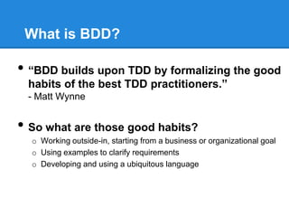 Behavior Driven Development - TdT@Cluj #15 | PPTX