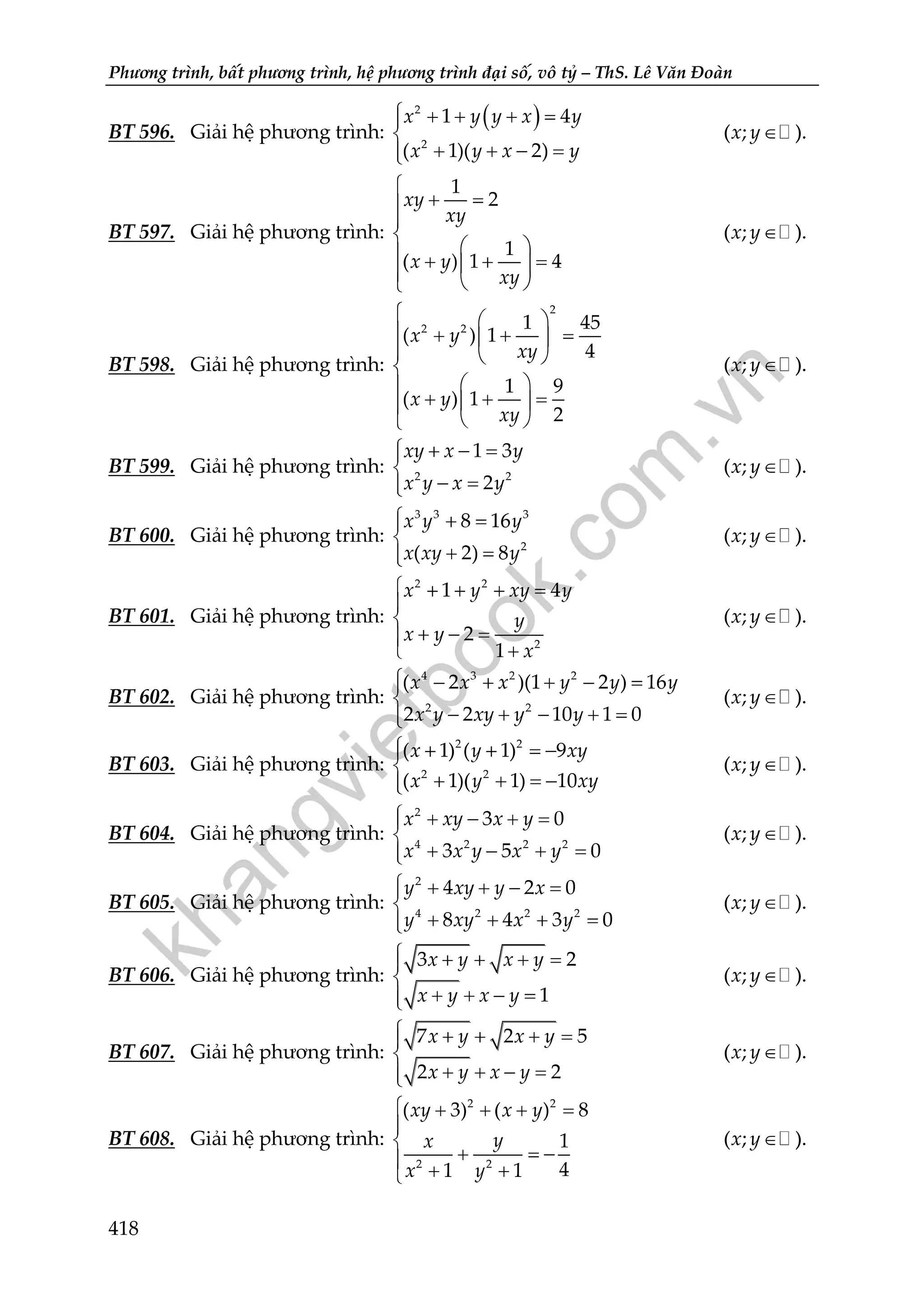 Tư duy sáng tạo tìm tòi lời giải phương trình, bất phương trình, hệ phương trình đại số vô tỷ