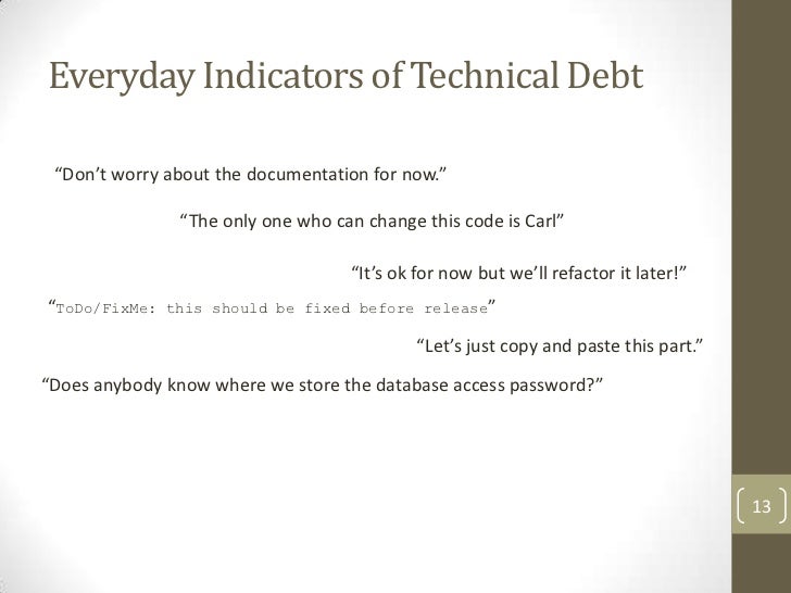 Identifying And Managing Technical Debt