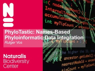 PhyloTastic: Names-Based
Phyloinformatic Data Integration
Rutger Vos

 