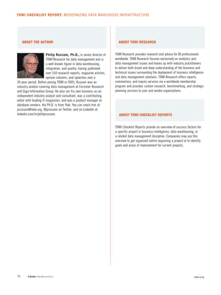TDWI checklist 2018 - Data Warehouse Infrastructure | PDF
