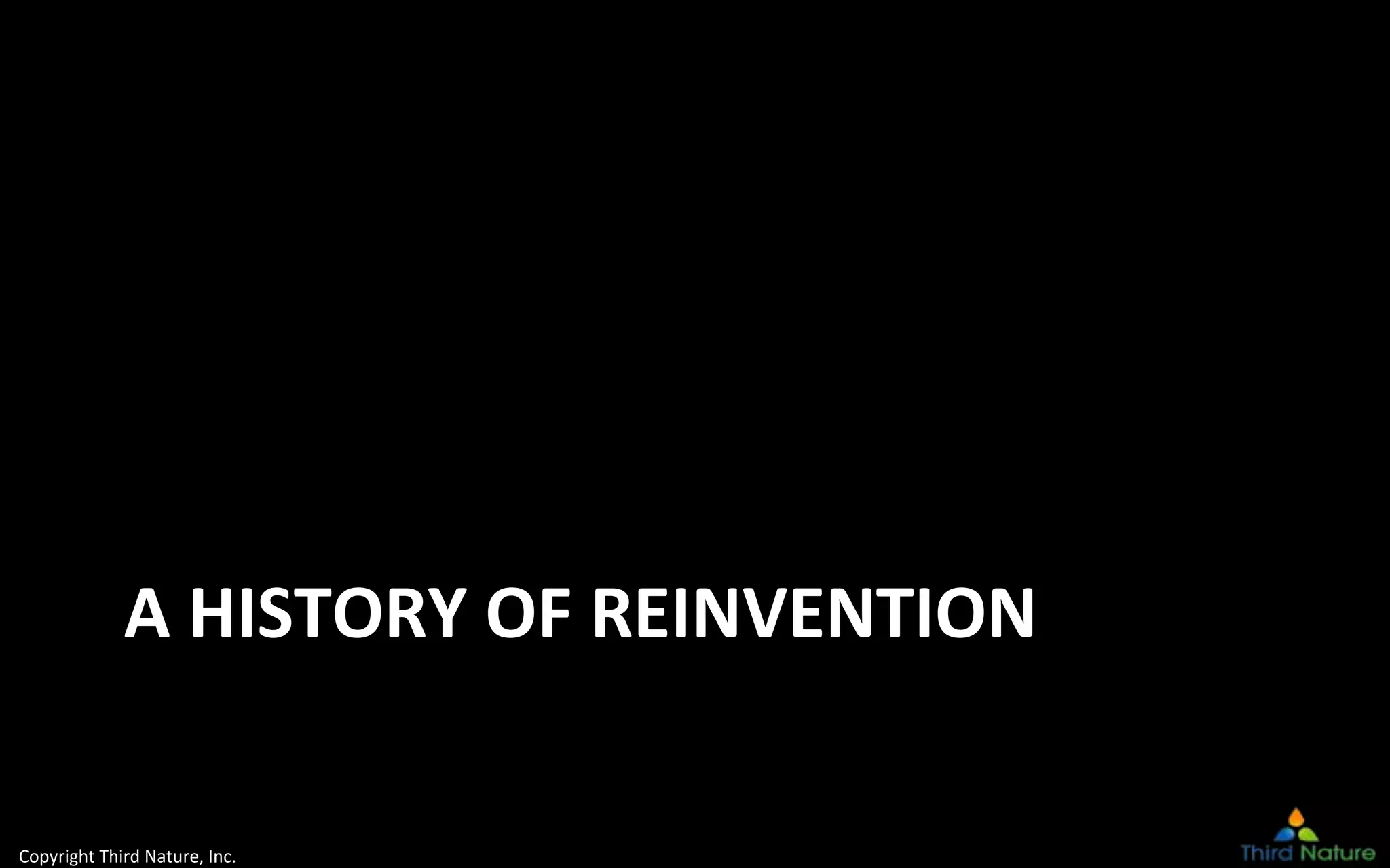 Copyright Third Nature, Inc.
A HISTORY OF REINVENTION
 