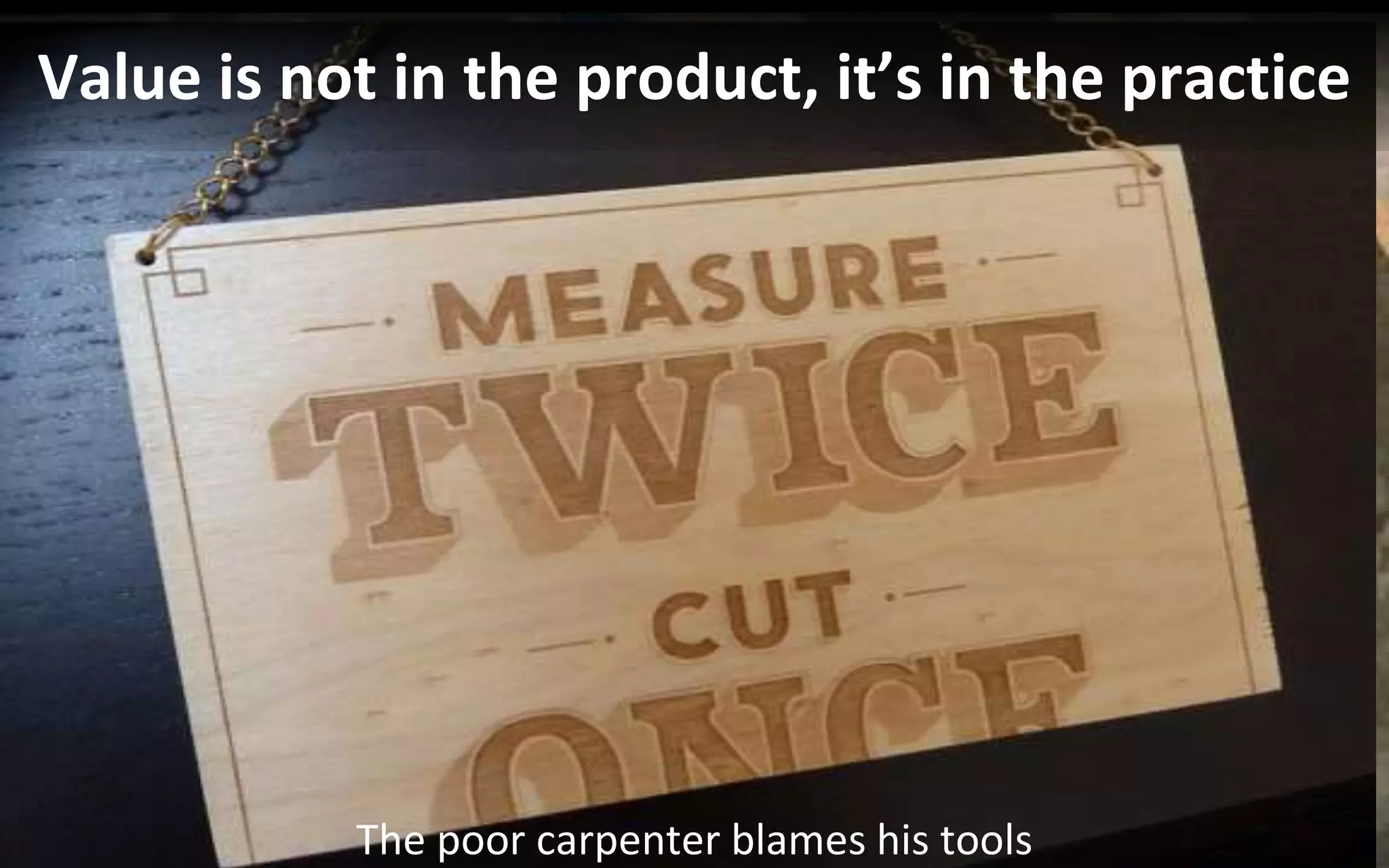 Copyright Third Nature, Inc.
Value is not in the product, it’s in the practice
The poor carpenter blames his tools
 