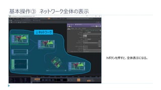 基本操作③ ネットワーク全体の表示
hボタンを押すと、全体表示になる。
↓ネットワーク
 