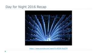 Day for Night 2016 Recap
https://www.youtube.com/watch?v=KZdV-lhzC74
 