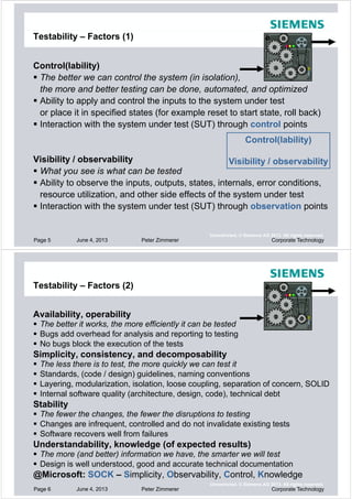 Design for Testability: A Tutorial for Devs and Testers | PDF