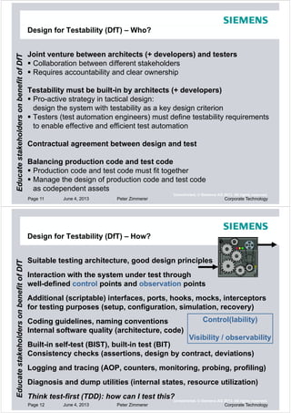 Design for Testability: A Tutorial for Devs and Testers | PDF