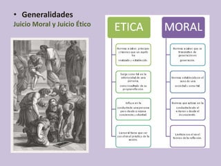 • Generalidades
Juicio Moral y Juicio Ético
 