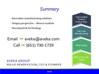 The Aveka Group's Particle Processing Technologies