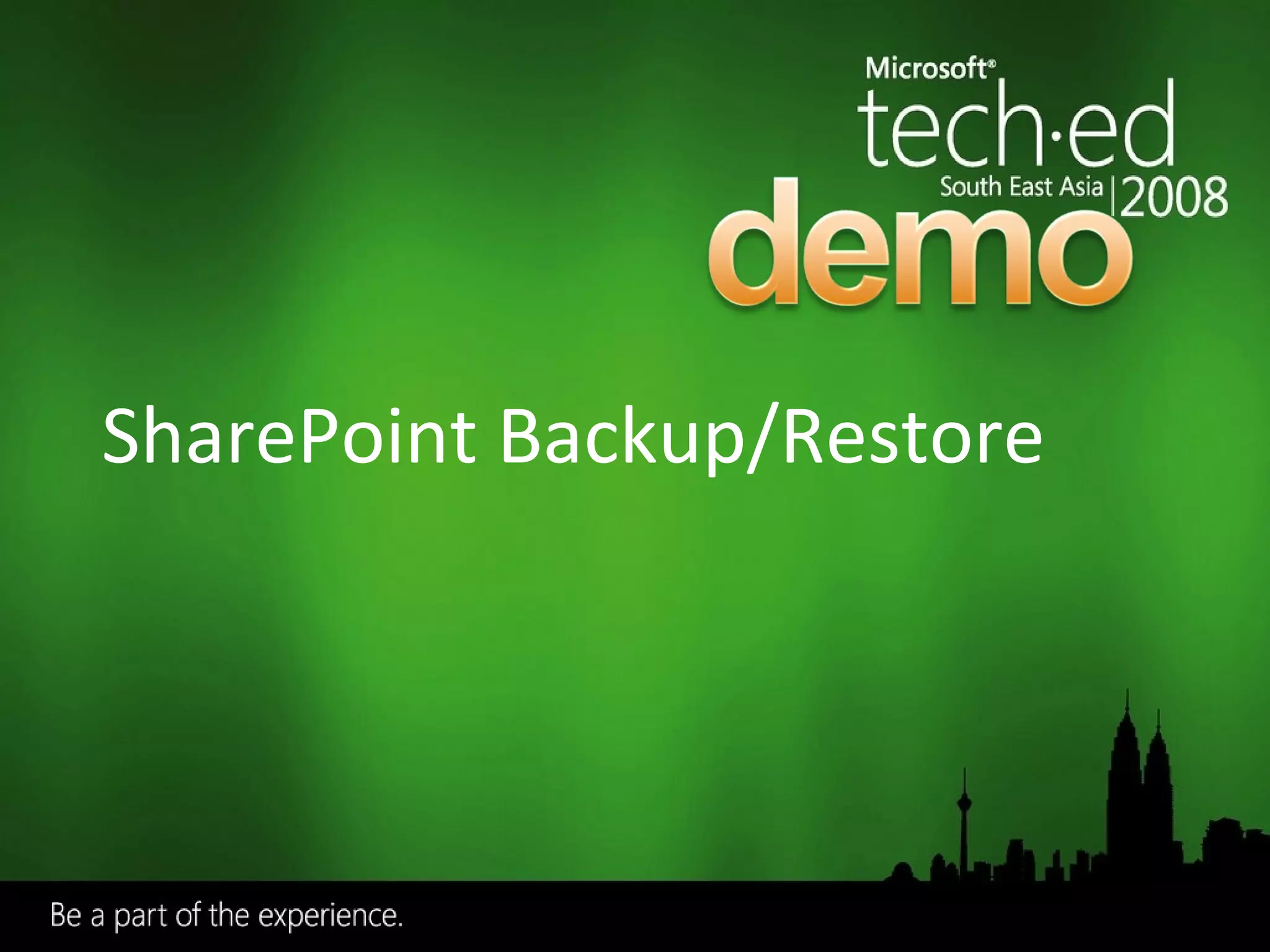SharePoint Backup/Restore 