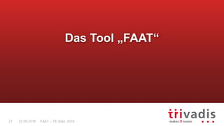 FAAT – TE Sept. 201621 22.09.2016
Das Tool „FAAT“
 