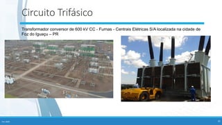 Circuito Trifásico
Fev-2020 10
Transformador conversor de 600 kV CC - Furnas - Centrais Elétricas S/A localizada na cidade de
Foz do Iguaçu – PR
 