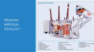 Motores
elétricos
MÁQUINAS ELÉTRICAS
TRANSFORMADORAS
 