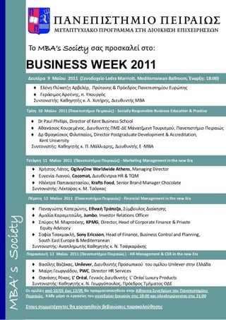 Business Week 2011 Program