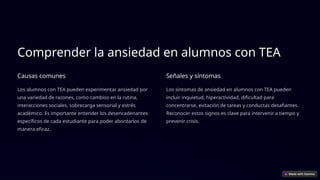 TEA ANSIEDAD trastorno del neurodesarrollo | PPTX
