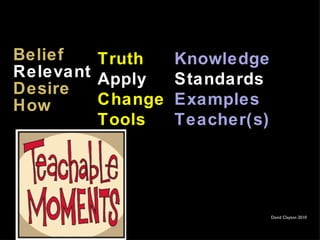   Belief Relevant Desire How David Clayton 2010   Truth Apply Change Tools   Knowledge Standards Examples Teacher(s) 