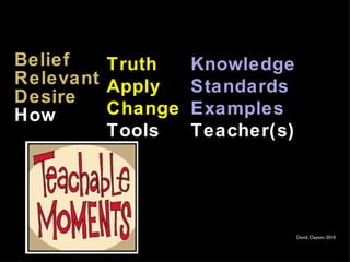   Belief Relevant Desire How David Clayton 2010   Truth Apply Change Tools   Knowledge Standards Examples Teacher(s) 