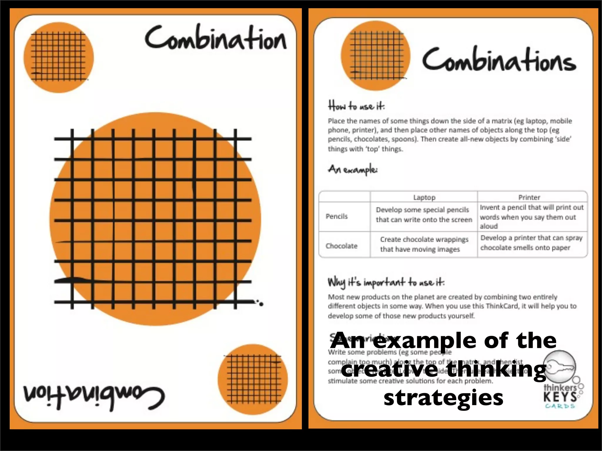 An example of the
 creative thinking
    strategies
 