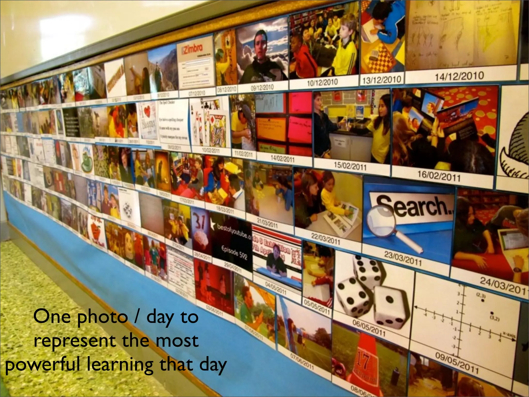 One photo / day to
  represent the most
powerful learning that day
 