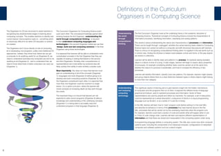 6 7
Definitions of the Curriculum
Organisers in Computing Science
Understanding
the world
through
computational
thinking
The first Curriculum Organiser looks at the underlying theory in the academic discipline of
Computing Science. Theoretical concepts of Computing Science include the characteristics of
information processes, identifying information, classifying and seeing patterns.
This strand is about understanding the nature and characteristics of processes and information.
These can be taught through ‘unplugged’ activities (fun active learning tasks related to Computing
Science topics but carried out without a computer) and with structured discussions with learners.
There is a focus on recognising computational thinking when it is applied in the real world such as
in school rules, finding the shortest or fastest route between school and home, or the way objects
are stored in collections.
Learners will be able to identify steps and patterns in a process, for example seeing repeated
steps in a dance or lines of a song. In later stages, learners will begin to reason about properties
of processes, for example considering whether tasks could be carried out at the same time,
whether the output of a process is predictable, and how to compare the efficiency of two
processes.
Learners will identify information, classify it and see patterns. For example, learners might classify
and group objects where there is a clear distinction between types or where objects might belong
to more than one category.
Understanding
and analysing
computing
technology
This significant aspect of learning aims to give learners insight into the hidden mechanisms
of computers and the programs that run on them. It explores the different kinds of language,
graphical and textual, used to represent processes and information. Some of these
representations are used by people and others by machines. For example, a set of instructions
could be represented as a verbal description, a sequence of blocks in a visual programming
language such as Scratch, or as a series of 1s and 0s in binary.
In this SAL learners will learn how to ‘read’ program code (before writing it in the next SAL)
and describe its behaviour in terms of the processes they have learned about in the first
SAL, processes that will be carried out by the underlying machinery when the program runs.
For example, learners could read a section of code and predict what will happen when it runs
or if lines of code change order. Learners will learn and explore different representations of
information and how these are stored and manipulated in the computing system under study.
A programming language defines a computing system. This SAL also covers how other computer
systems work, including the components of an individual computer, configurations of networked
computers and software systems such as a search engine.
The Organisers for CS are structured to assist teachers in
recognising key developmental stages in learning about
computing concepts. This enables teachers to identify and
correct learner misconceptions early on - something which
is notoriously difficult to do when CS education is centred
on creation.
The Organisers don’t focus directly on bits of computing
kit or developing cool programs, unlike more traditional CS
approaches. Instead, they show how, before we can get
a computer to do anything useful for us (Organiser 3), we
need to understand precisely how computers are told to do
anything at all (Organiser 2) - and to understand that, we
need to know what kinds of tasks computers can carry out
(Organiser 1).
The Curriculum Organisers for Computing Science build
upon each other. The conceptual knowledge gained when
working towards the first Organiser, ‘understanding the
world through computational thinking’, is required
to then understand computing languages and
technologies in the second Organiser, before we can then
‘design, build and test computing solutions’ in the final
Organiser using those technologies.
It is expected that learners will be able to understand more
complicated concepts in the first Organiser than they are
capable of reading or writing themselves in the second
and third Organisers. Similarly, their comprehension of
representations and code written by someone else will
likely outstrip their ability to write similarly complex code.
Most importantly, this does not mean that learners must
gain an understanding of all of the concepts (Organiser
1), languages and tools (Organiser 2) before going on to
develop and build computing solutions (Organiser 3). As
the Organisers complement each other, it is expected that
more than one Organiser could be covered in a single
lesson. It is a spiral curriculum, where the learners will
revisit concepts at increasing depth as they work through
the Levels.
The important thing is to ensure that learners are not
expected to write correct programs (Organiser 3) without
knowledge and understanding of the underlying concepts
(Organiser 1) or being able to accurately read and
understand programs in that language (Organiser 2).
 