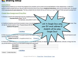 Link to Google Docs using
your BV email address (if
students will be using
Google Docs)
echopp@bluevalleyk12.org	
  
 