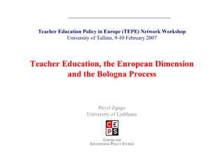 Teacher Education, the European Dimension 