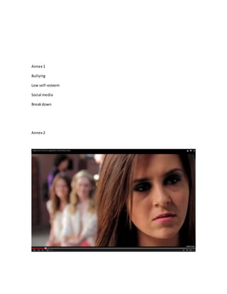 Annex 1
Bullying
Low self-esteem
Social media
Breakdown
Annex 2
 