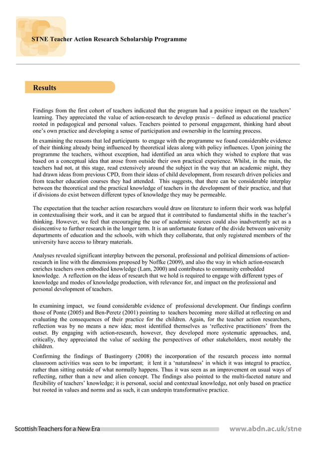 Teacher action research project summary report | PDF