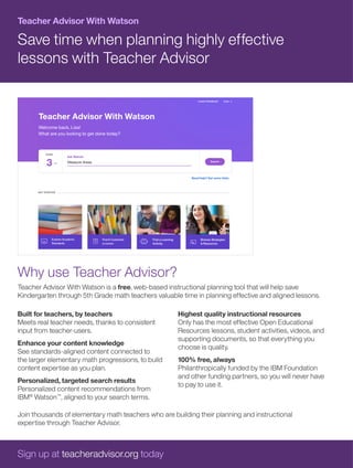 Teacher advisor printable flyer 