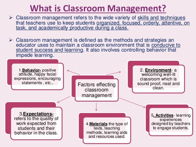 Teacher and classroom management