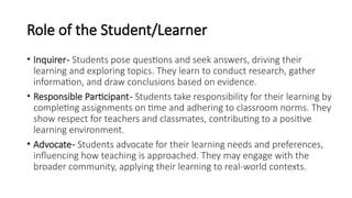 The Dynamic Roles of Teachers and Students in Effective Learning ...
