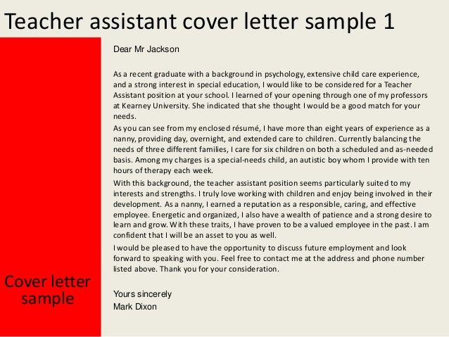 Assistant Teacher Cover Letter from image.slidesharecdn.com