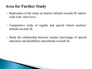 Teacher attitude towards inclusive education copy | PPT