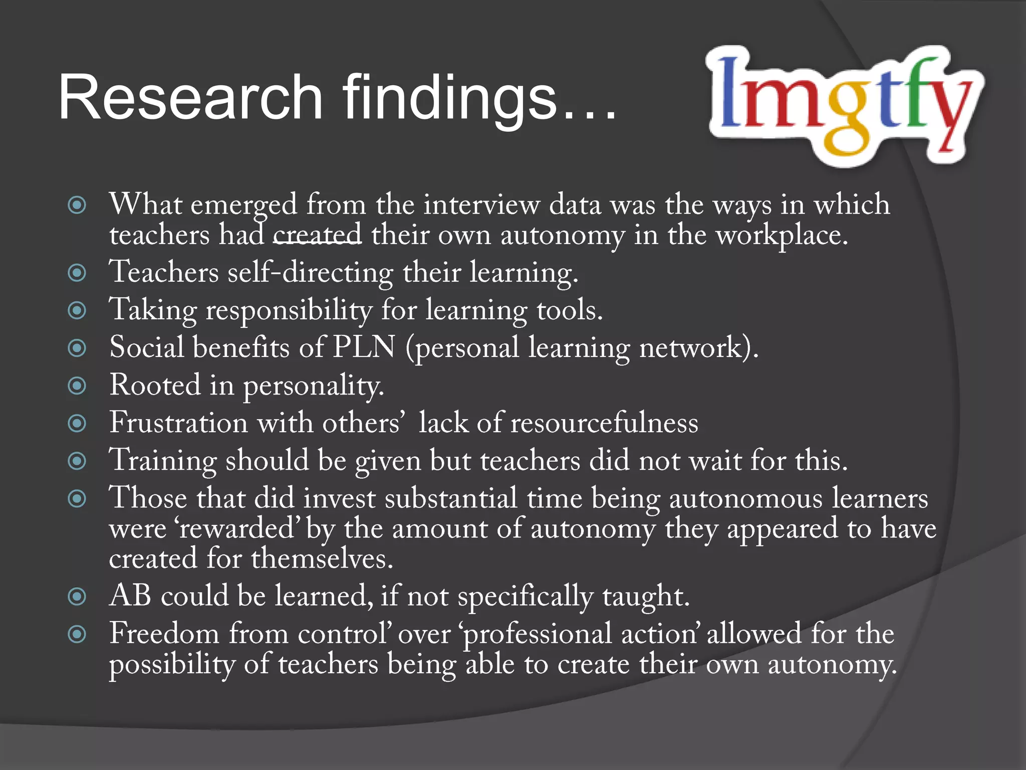 Research findings…










 