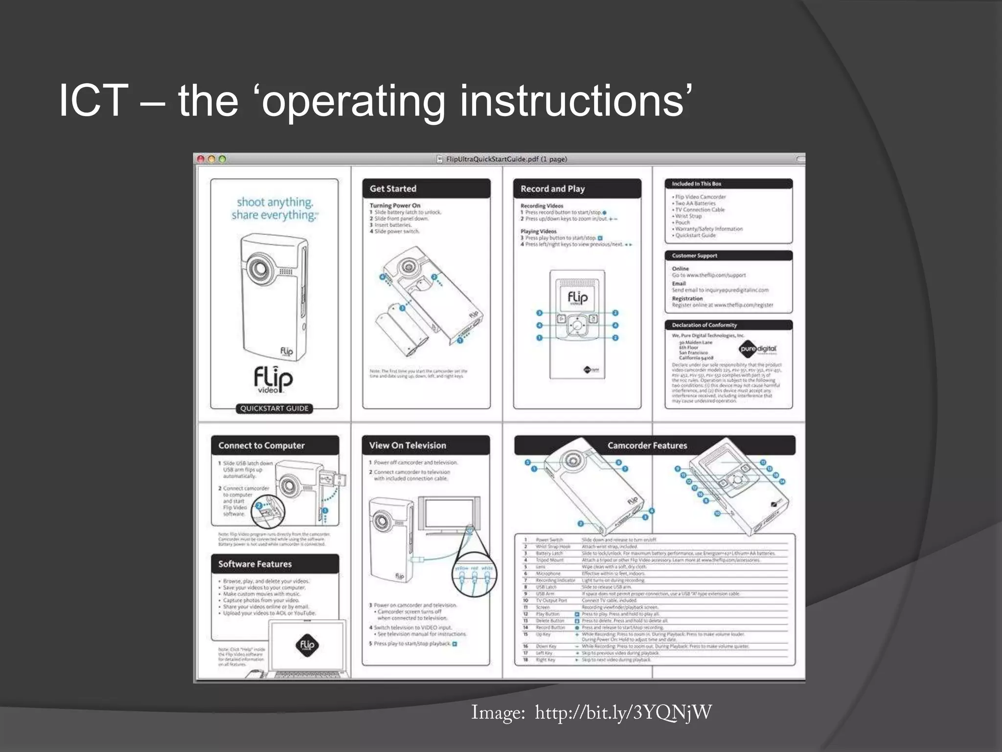 ICT – the ‘operating instructions’
 