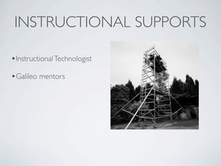 INSTRUCTIONAL SUPPORTS

•Instructional Technologist
•Galileo mentors
 