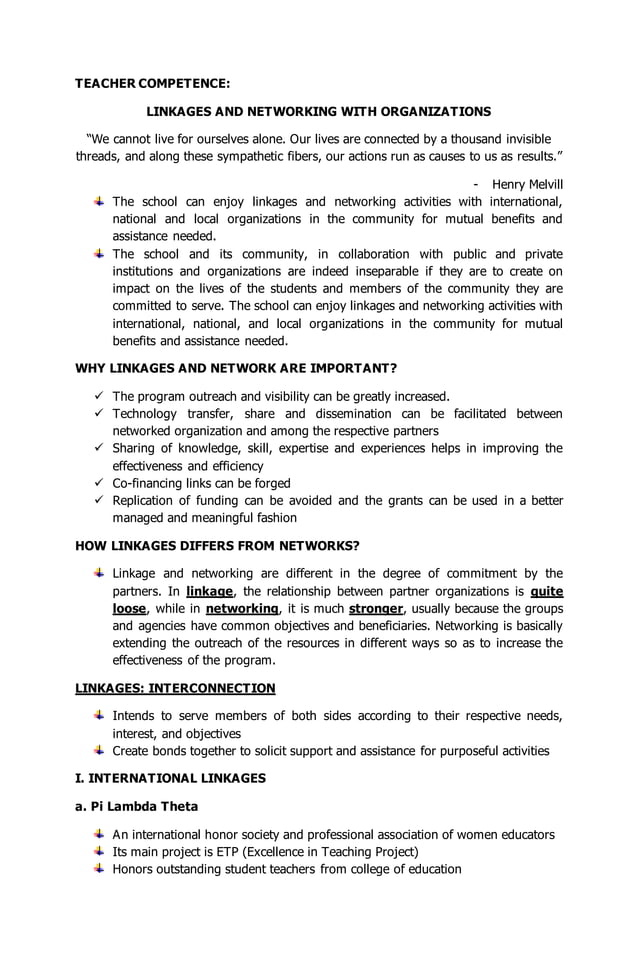 Teacher Competence Linkages and Networking with organization PDF