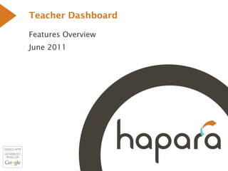 Teacher Dashboard Features Overview June 2011 
