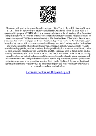 Teacher Evaluation Essay | PDF